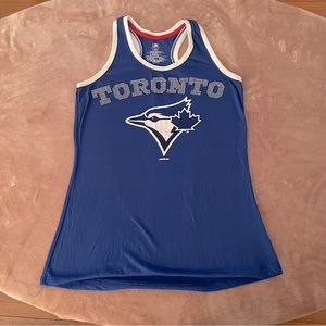 Authentic MLB Toronto Blue Jays Sparkle Logo Tank Top. Blue